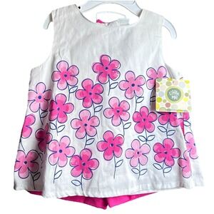 Little Me Toddler Girls Short Set 2 Piece Casual Spring Play $32 Pink 24M New